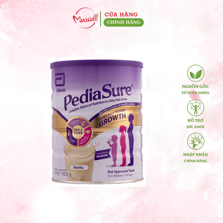 Sữa bột Pediasure hương vanilla 850g - Abbott Úc Maxwell