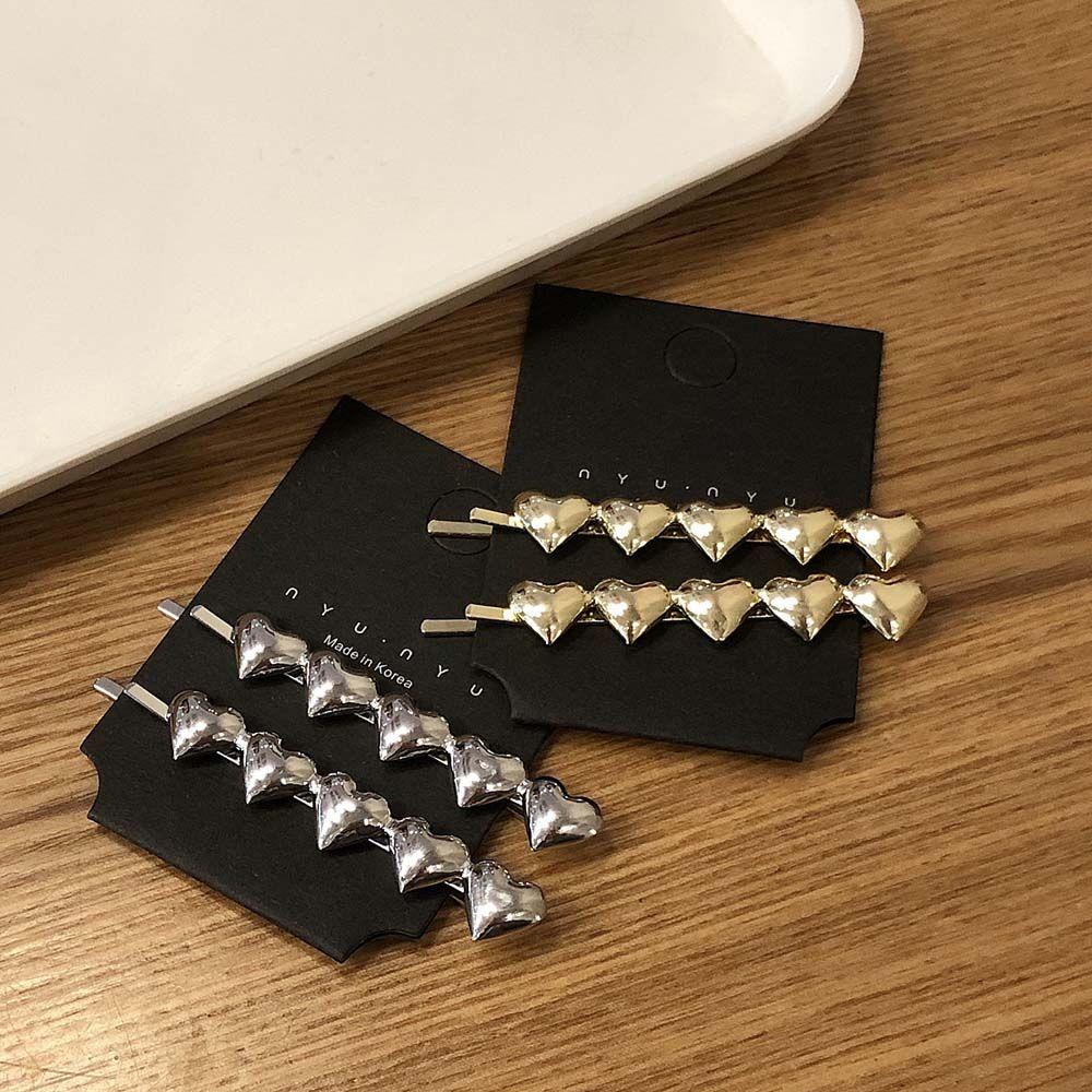 Kẹp Tóc Hình Trái Tim Bằng Kim Loại Phong Cách Hàn Quốc Cho Nữ