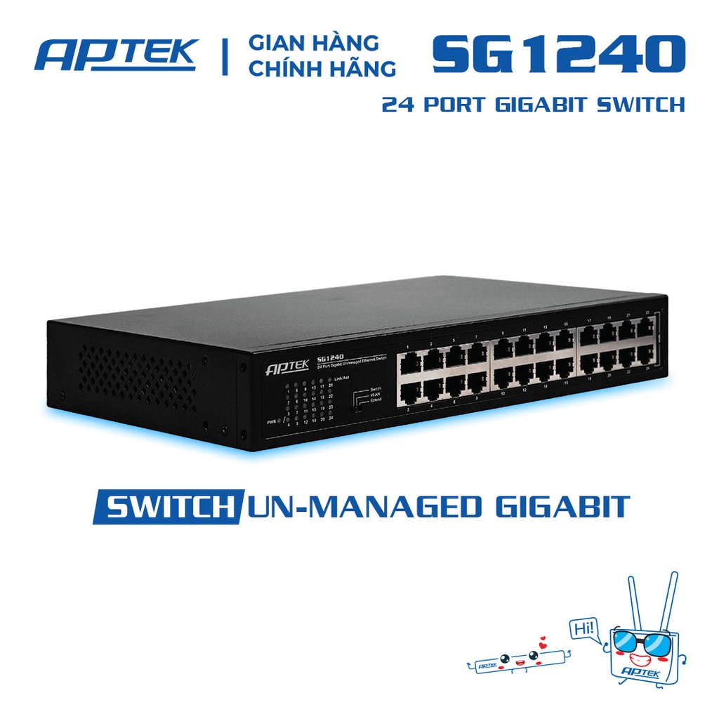 APTEK Switch SG1240 với 24 cổng Gigabit