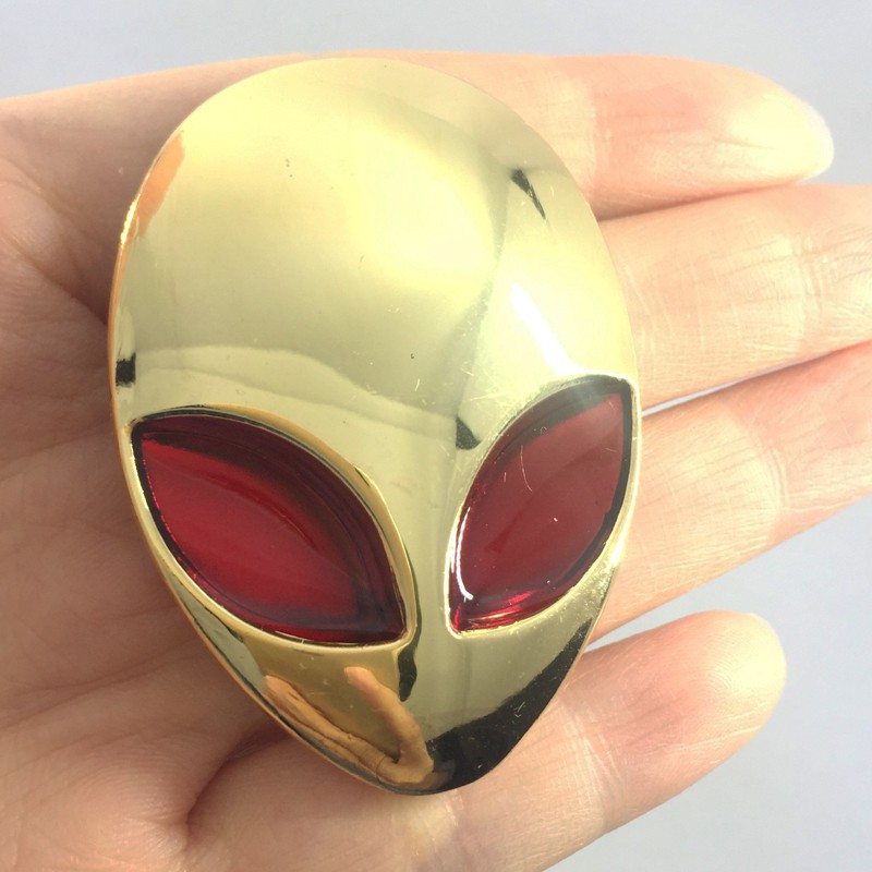 Phụ kiện dán trang trí hình đầu người ngoài hành tinh 3D độc đáo cho xe hơi / xe máy