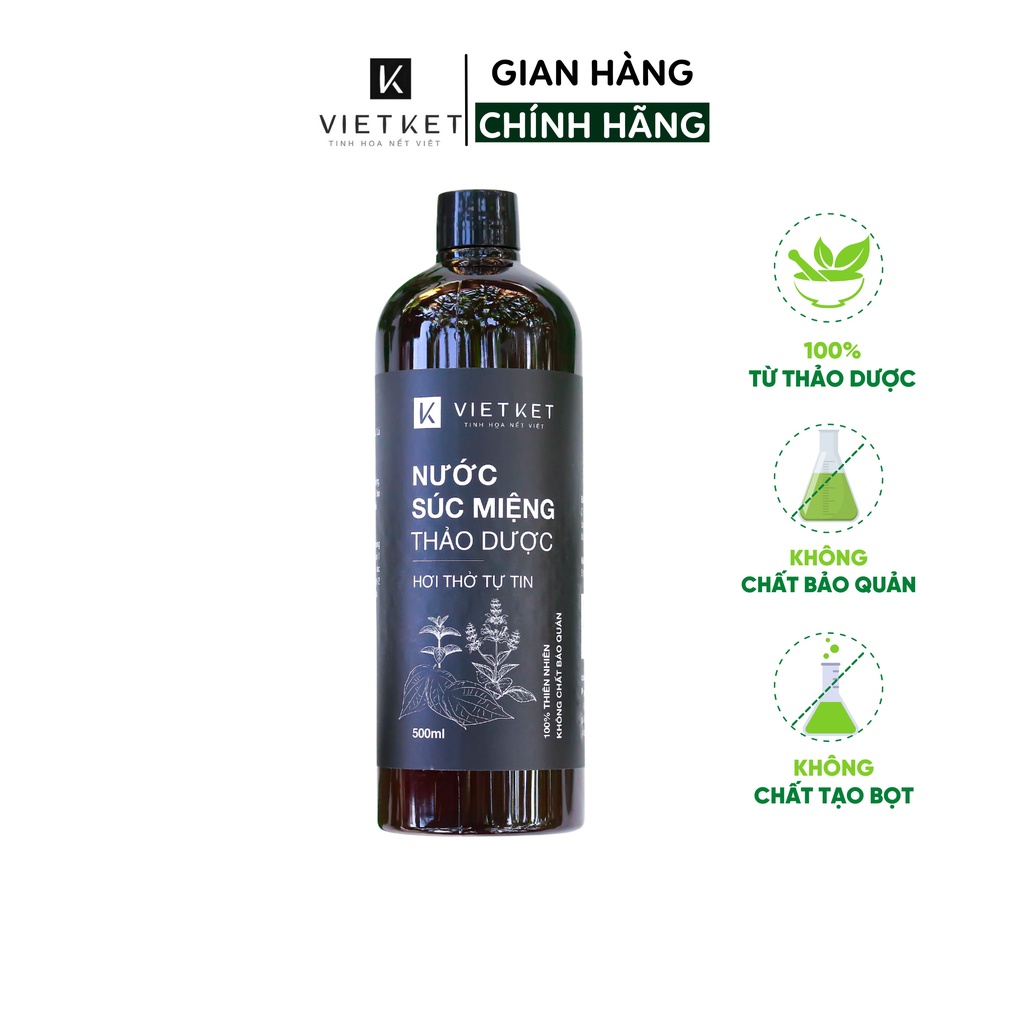 Nước Súc Miệng VIET KET Giúp Giảm Hôi Miệng, Sâu Răng, Chăm Sóc Và Bảo Vệ Răng Miệng 500ml