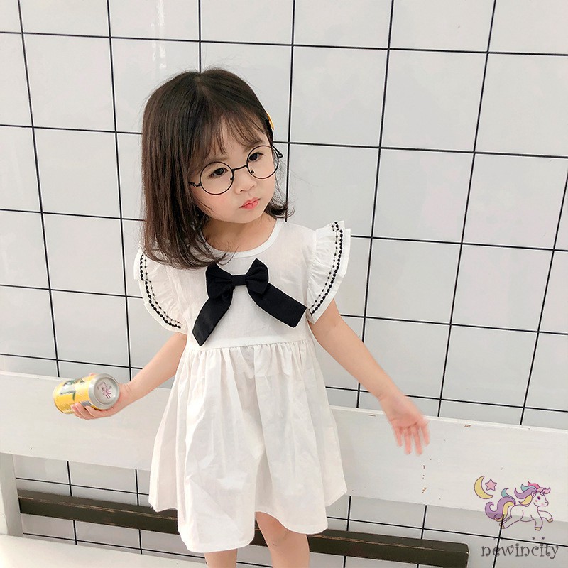 Đầm Bé Gái Thắt Nơ Eo