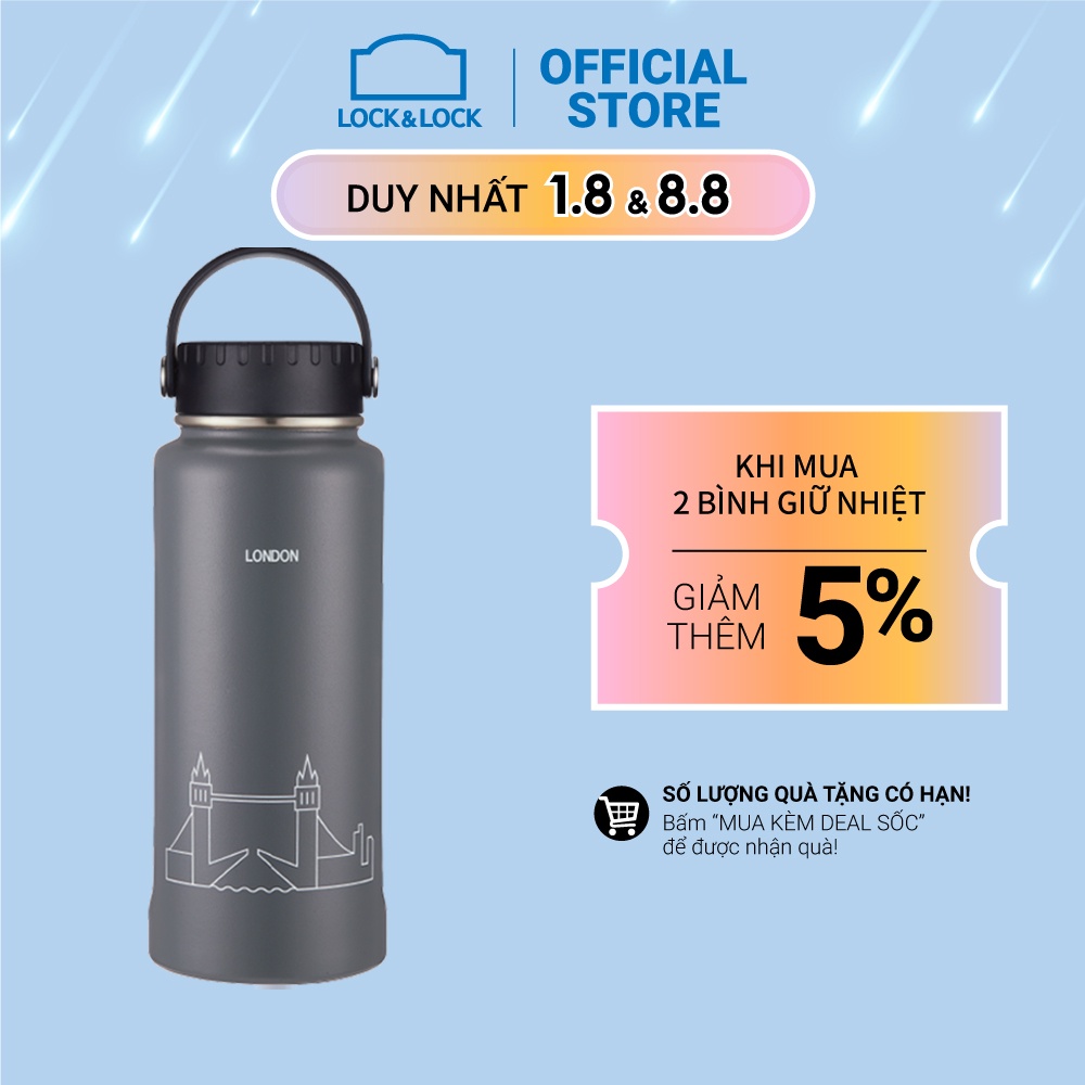 Bình giữ nhiệt Lock&Lock bằng thép không gỉ RigaTumbler (London)897ml-LHC4160GRY