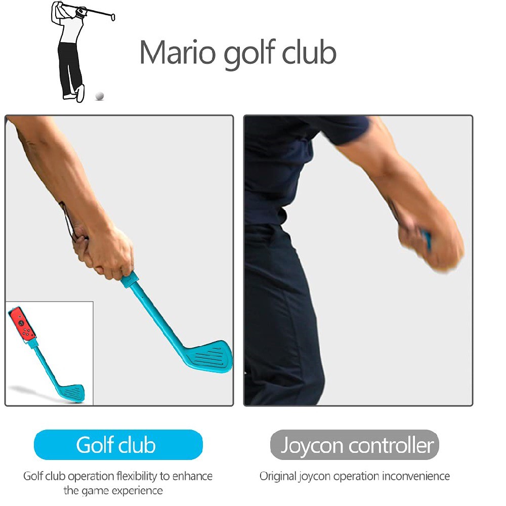 Bộ Tay Cầm Chơi Golf Có Dây Đeo Cổ Tay Điều Chỉnh Được Không Trượt Cho Nintendo Switch