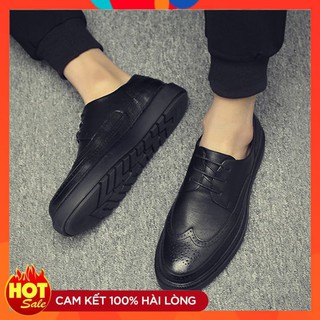 Giày Tây Nam Cao Cấp 2 Màu Đen Và Nâu Giày Nam Buộc Dây Kiểu Thể Thao Sneaker Chất Da Bò BH73