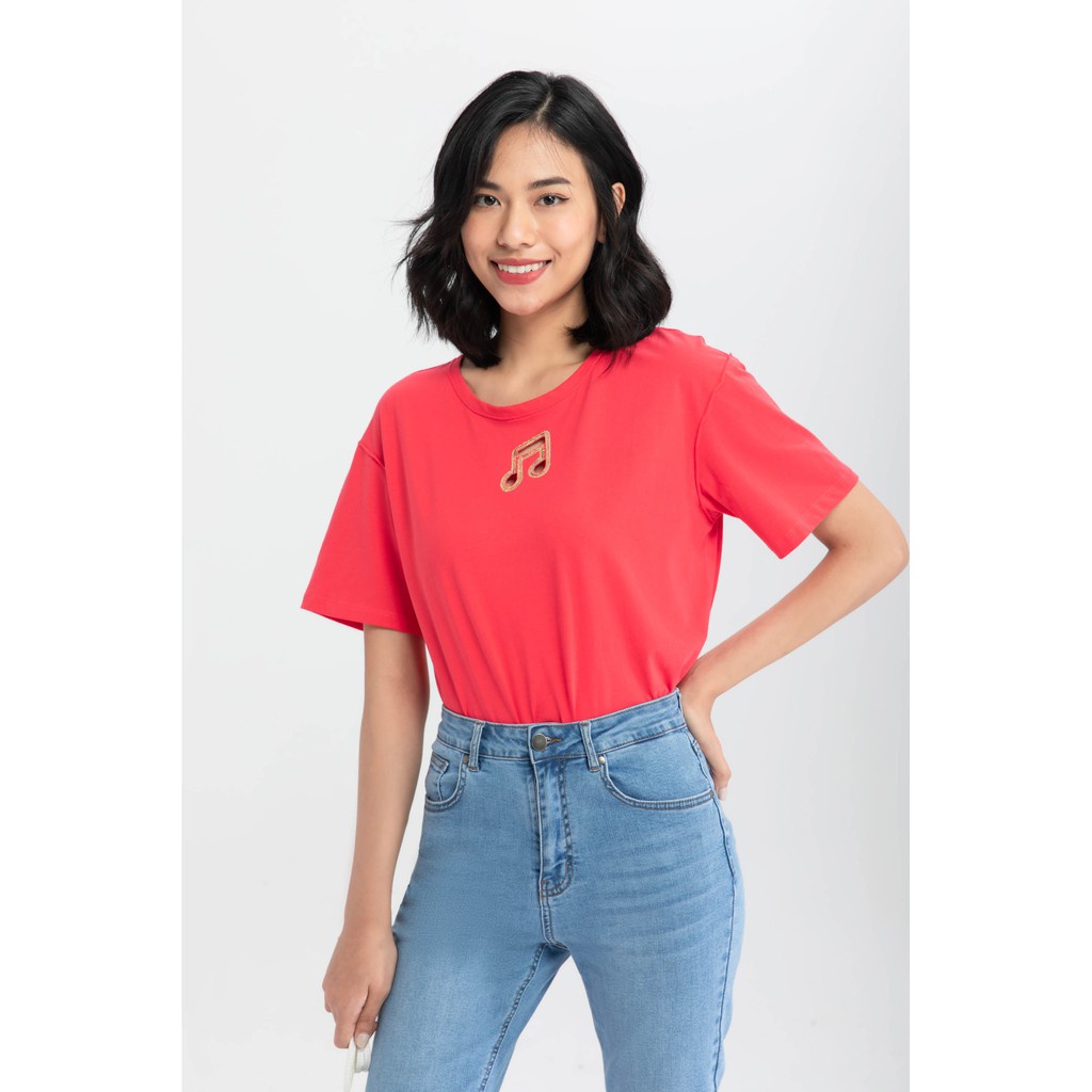 Áo thun nốt nhạc nữ IVY moda MS 57M6396