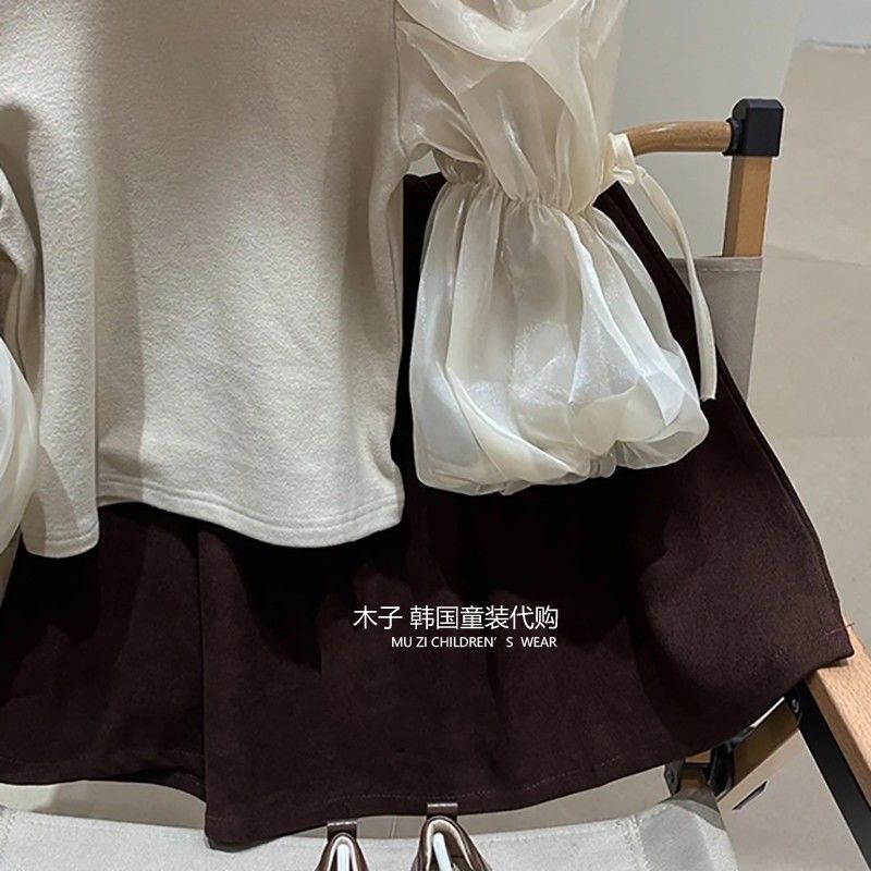 Áo Thun Tay Phồng Cổ Tròn Phong Cách Hàn Quốc Thời Trang Mùa Thu 2022 Dành Cho Bé Gái