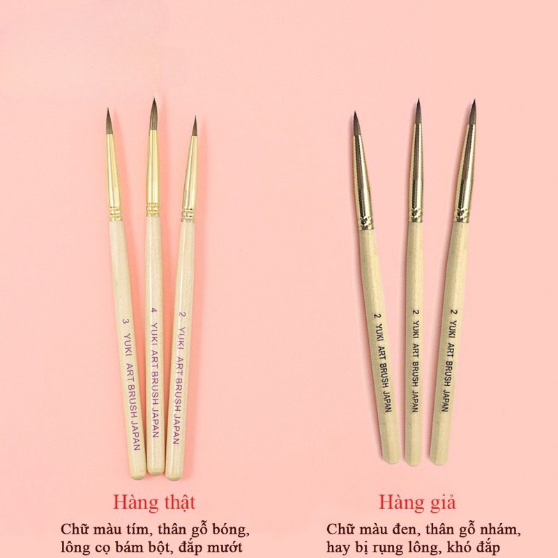 Cọ đắp hoa bột Yuki chính hãng hàng chuẩn loại 1 - cọ nặn hoa bột lông tơ cao cấp mềm mại, dễ bám bột
