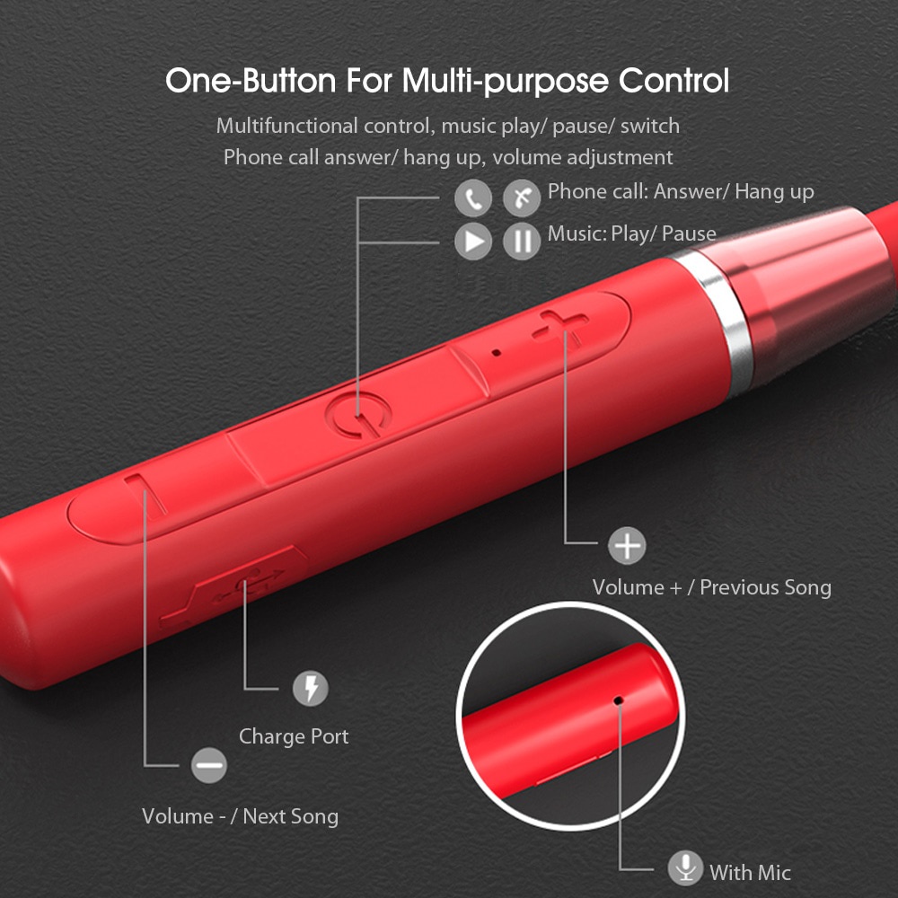 Tai nghe không dây Thể Thao Lenovo HE05 Có Vòng Đeo Cổ Có Nam Châm