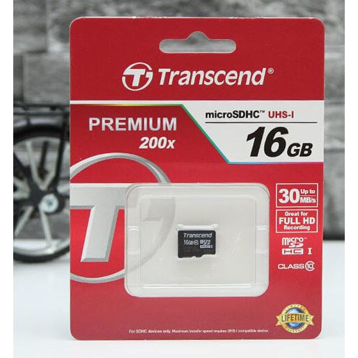 Thẻ nhớ Micro SD 16Gb Transcend Premium Siêu bền bh trọn đời