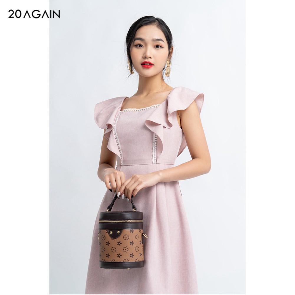 Đầm váy nữ công sở 20AGAIN đủ màu, đủ size, dáng xòe bèo vai DEA1092