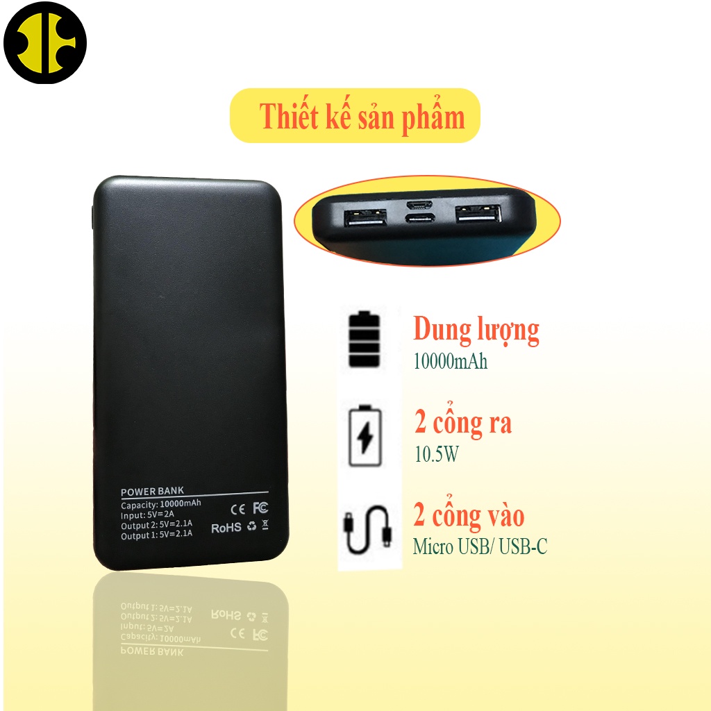 Sạc dự phòng 10000mAh chính hãng bảo hành 12 tháng [1 ĐỔI 1] [MUA 1 TẶNG 3]