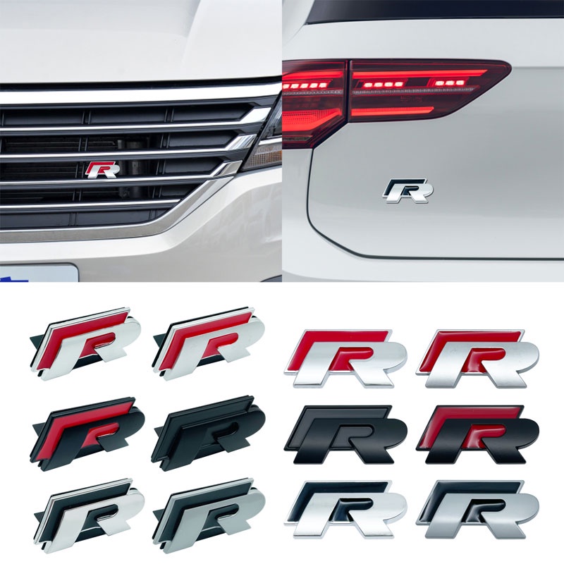 Miếng Dán Logo R Line 3D Bằng Kim Loại Cho Xe Volkswagen VW RLINE Polo Golf Jetta GTI T-ROC Touareg Passat