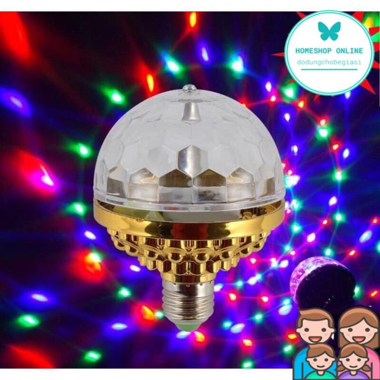 Đèn Led  Pha Lê Xoay 7 Màu Vũ Trường Chớp Nháy Theo Nhạc Bay Phòng, Sân Khấu, Đèn Bay Phòng