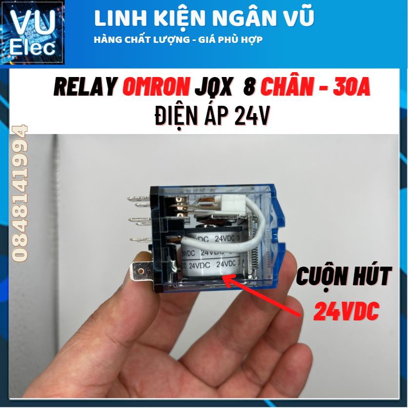 Relay OMRON JQX 12-24-220V 8 chân 30A