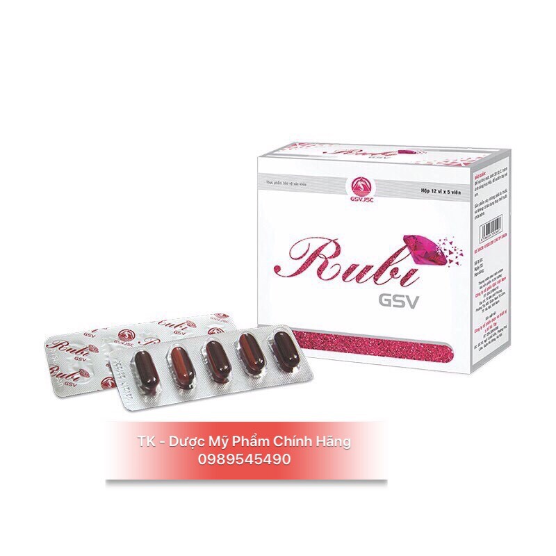 [QUÀ TẶNG] Viên Uống Rubi Gsv Đẹp Da, Nám Da, Sạm Da Bổ Sung Vitamin Và Dưỡng Chất Cho Da - Hộp 60 Viên | BigBuy360 - bigbuy360.vn