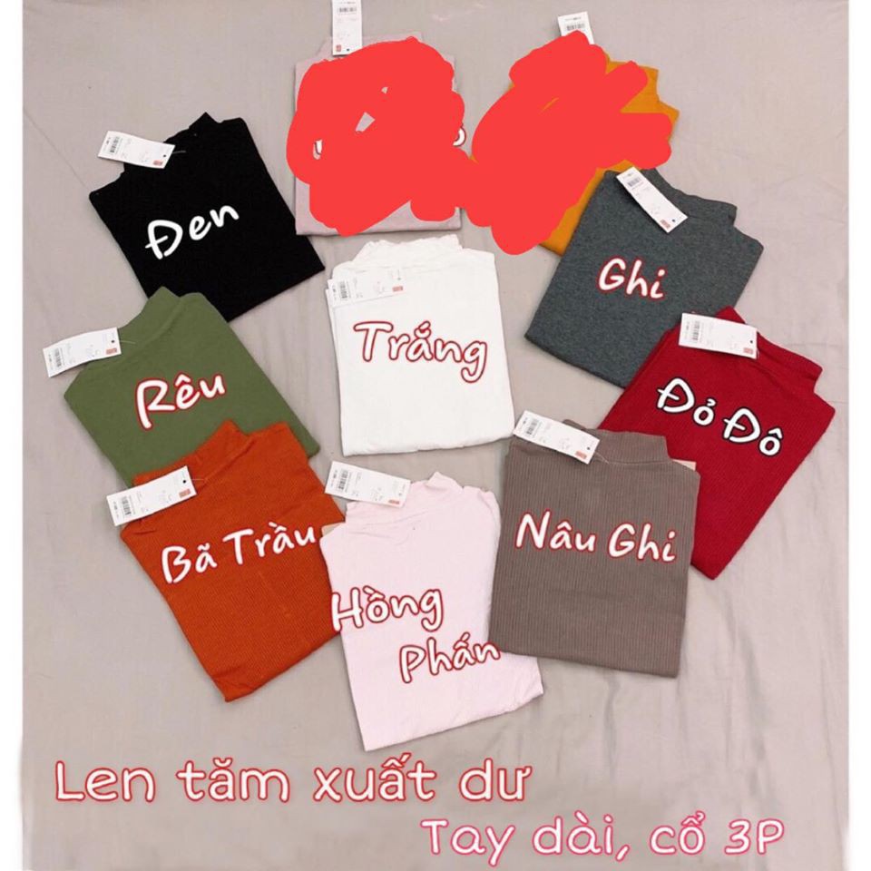 Áo len tăm,len tơ tay dài cổ 3p nữ xuất Xịnn