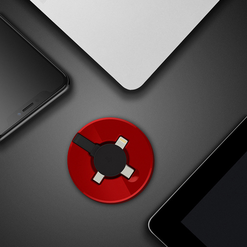 IPHONE Dây Cáp Sạc Dữ Liệu Micro Usb Type-C 3 Trong 1 Có Thể Thu Gọn Tiện Dụng 0319 | BigBuy360 - bigbuy360.vn