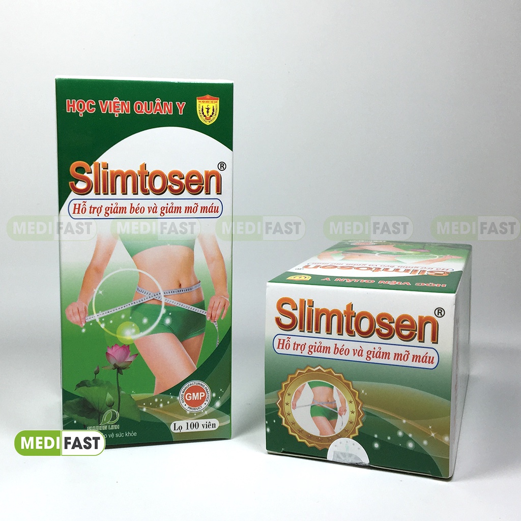 Slimtosen - Viên uống giảm cân của Học Viện Quân Y - Giảm cân hiệu quả, không lo mệt mỏi - Lọ 100 viên