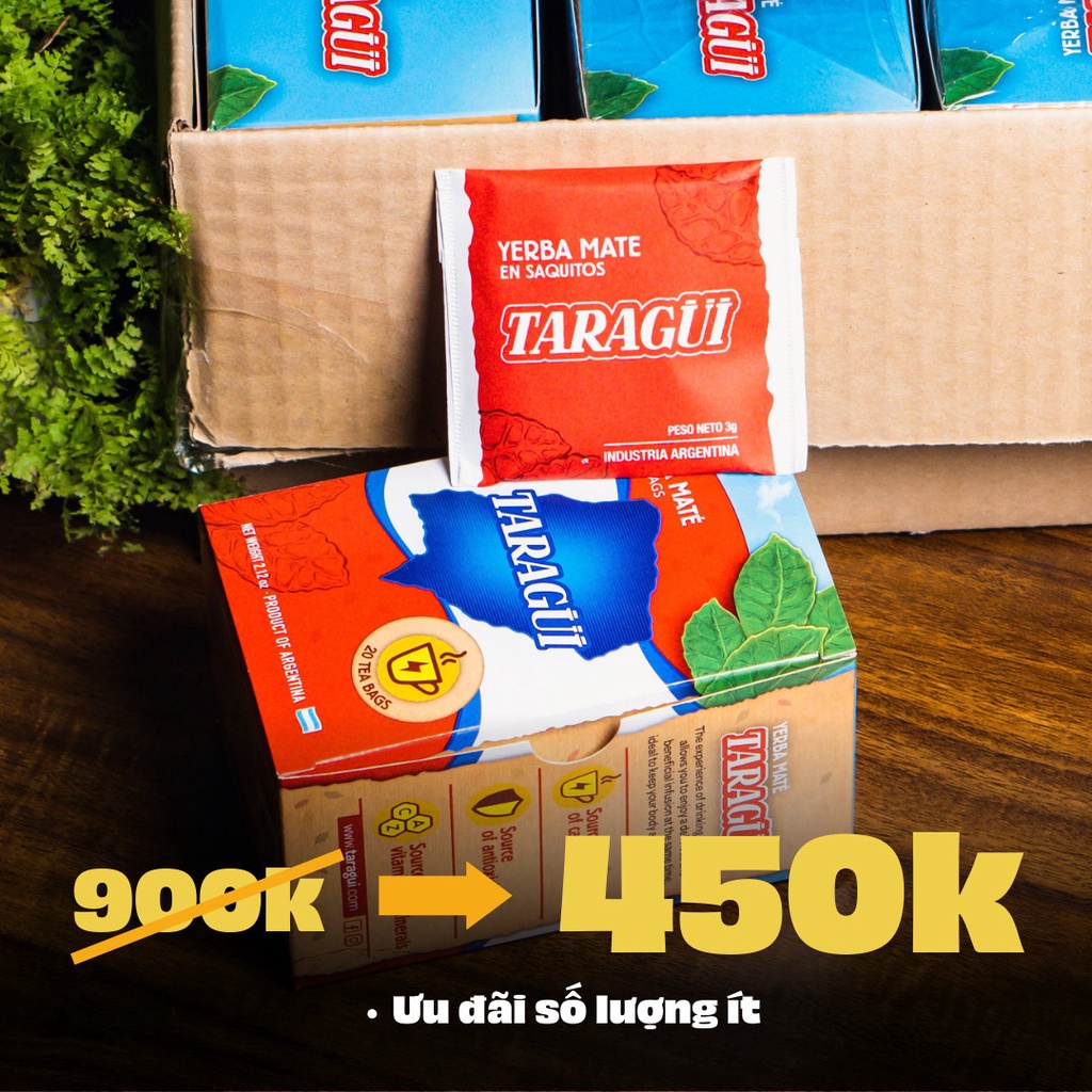 Thùng x 12 hộp Trà Yerba Maté Túi Lọc Taragui TỈNH TÁO, HEALTHY, DETOX [Duy nhất Tháng 10]