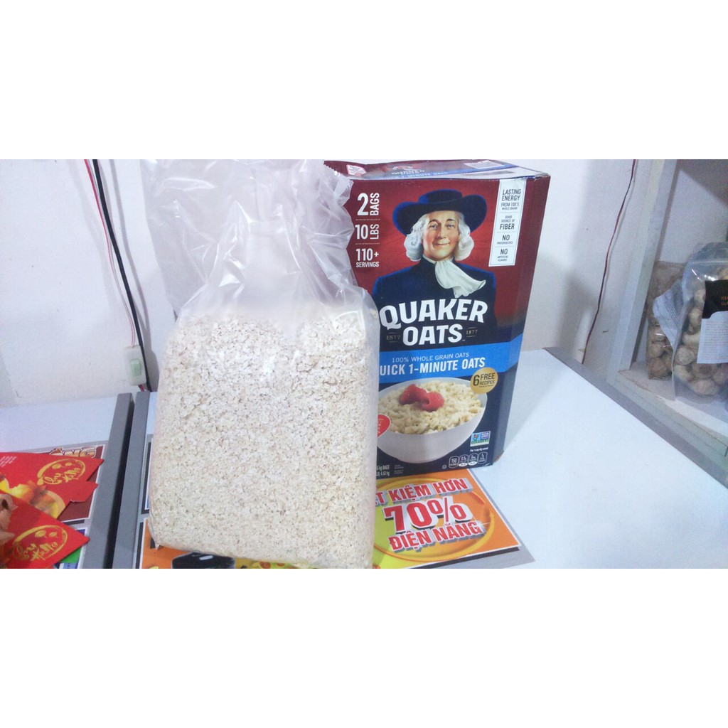 Thùng 4,52kg Yến Mạch Quaker Oats NK Mỹ (nguyên hạt cán dẹt)