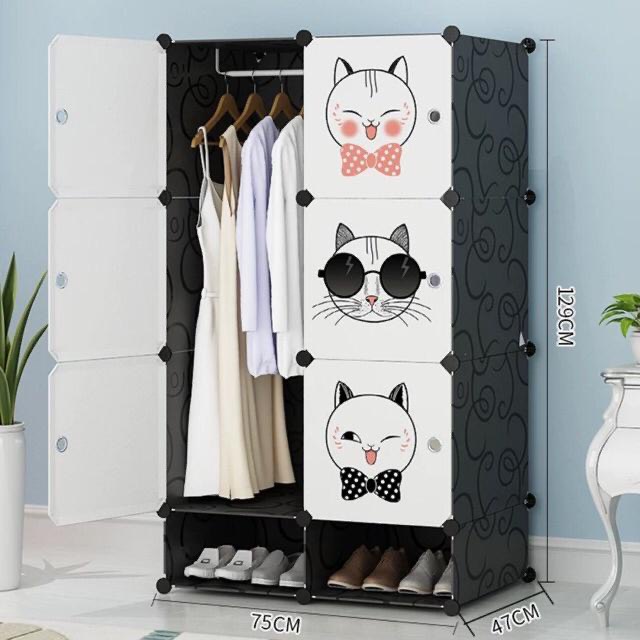 TỦ NHỰA LẮP RÁP ĐA NĂNG 6 Ô VÀ 2 Ô GIÀY ĐỂ ĐỒ THÔNG MINH sâu 47cm (tùy chọn mẫu)