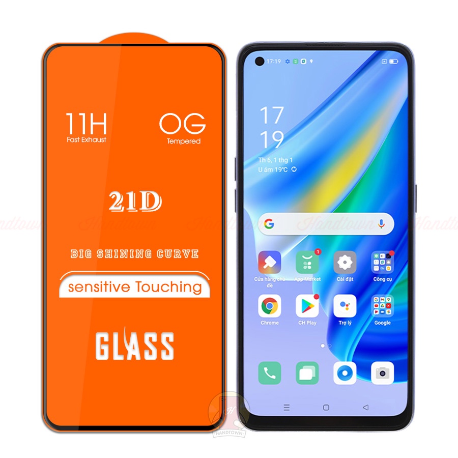 Kính Cường Lực Oppo A95 4G 5G 21D Trong Suốt Full Màn Chống Nước Chống Xước Chống Va Đập Handtown