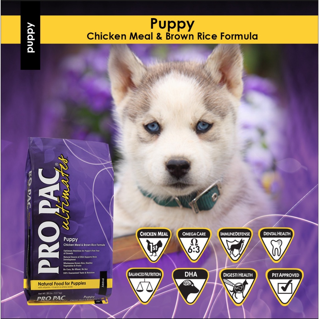 (1kg) Thức ăn hạt cho chó con PROPAC Puppy Chicken &amp; Brown Rice Gói nhỏ 1kg dùng thử Vị Gà &amp; Gạo Lứt