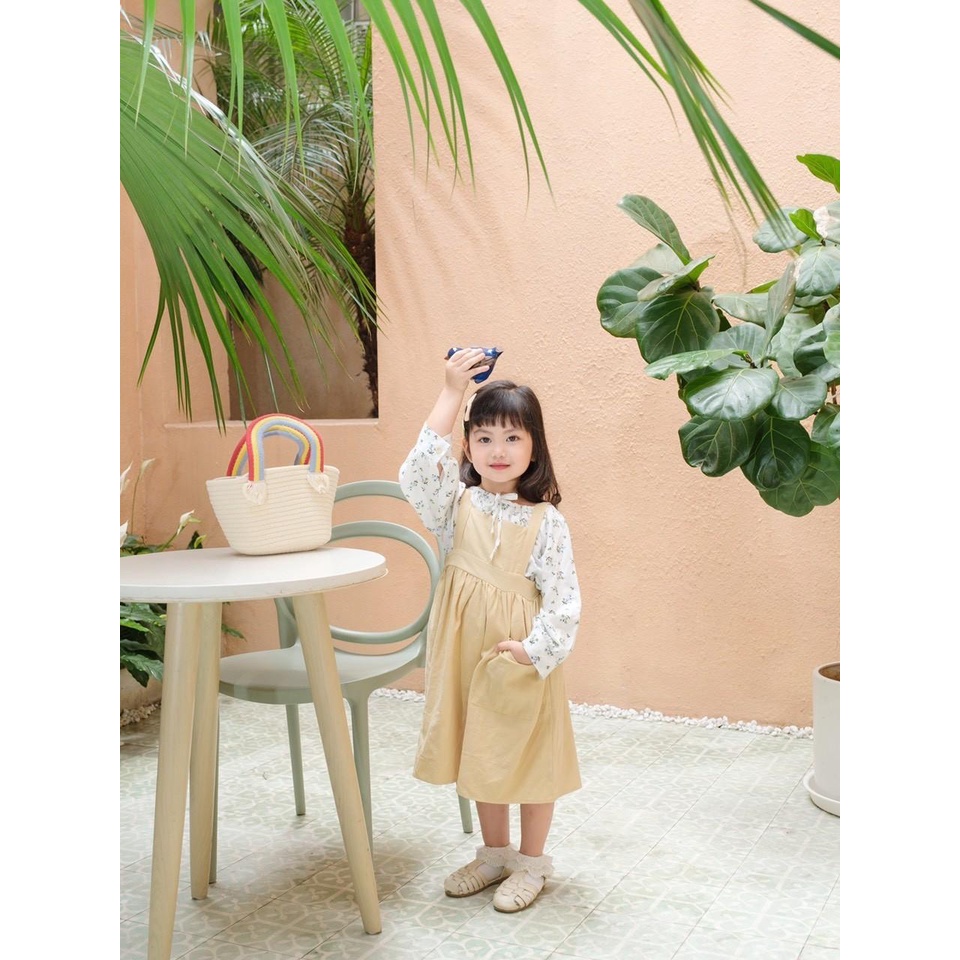 8-20kg Set váy yếm phong cách Hàn Quốc cho bé gái cực xinh mozikids 2022