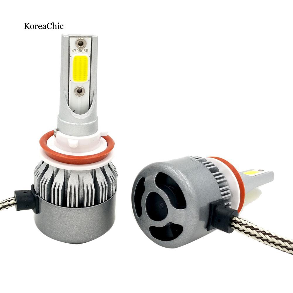 Set 2 đèn pha LED H8 H9 H11 1200W 6000K siêu sáng dành cho xe hơi tiện dụng