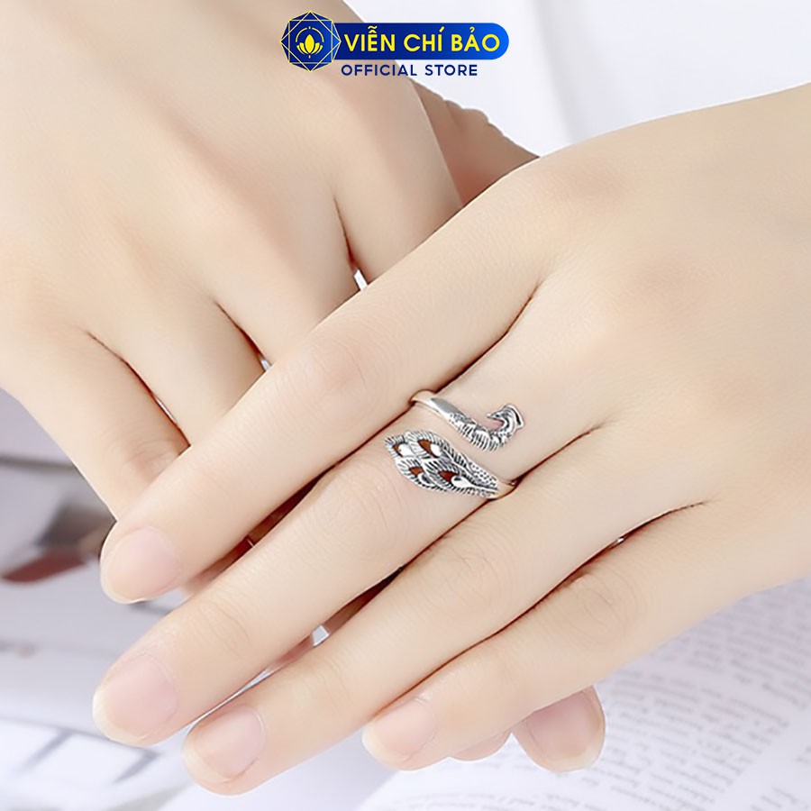 Nhẫn bạc nữ Khổng Tước free-size chất liệu bạc Thái 925 thời trang phụ kiện trang sức nữ Viễn Chí Bảo N000001