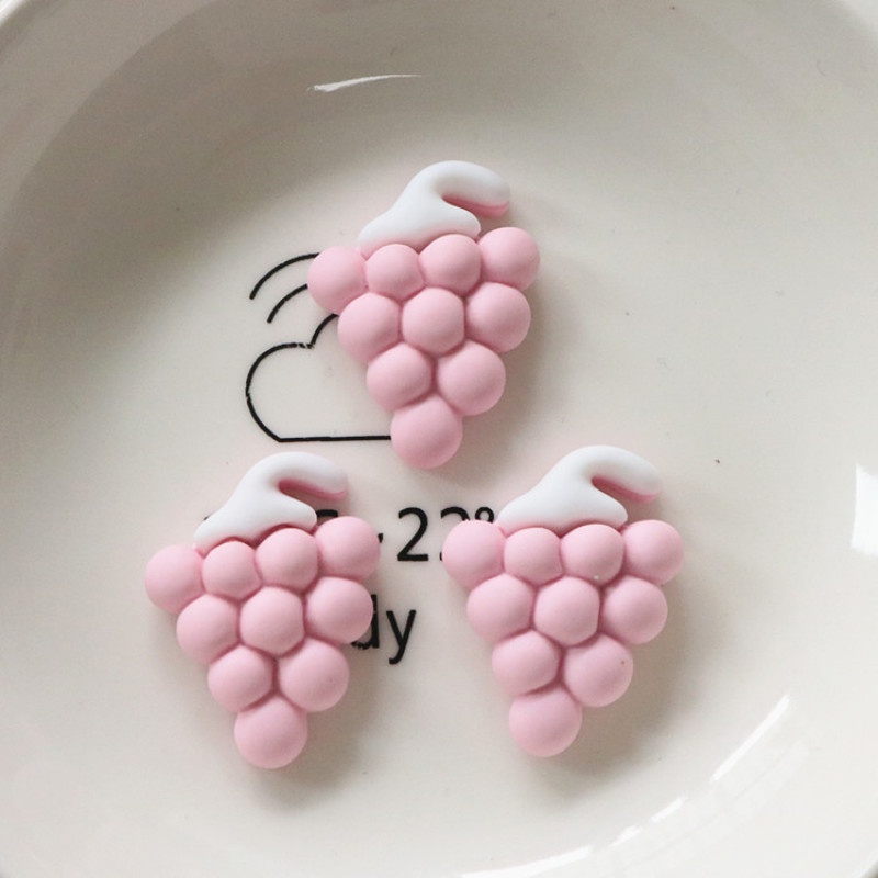 Set 10 Phụ Kiện Trang Trí Ốp Điện Thoại Hình Tai Thỏ / Nấm / Mặt Trăng Màu Hồng / Trắng Dễ Thương DIY