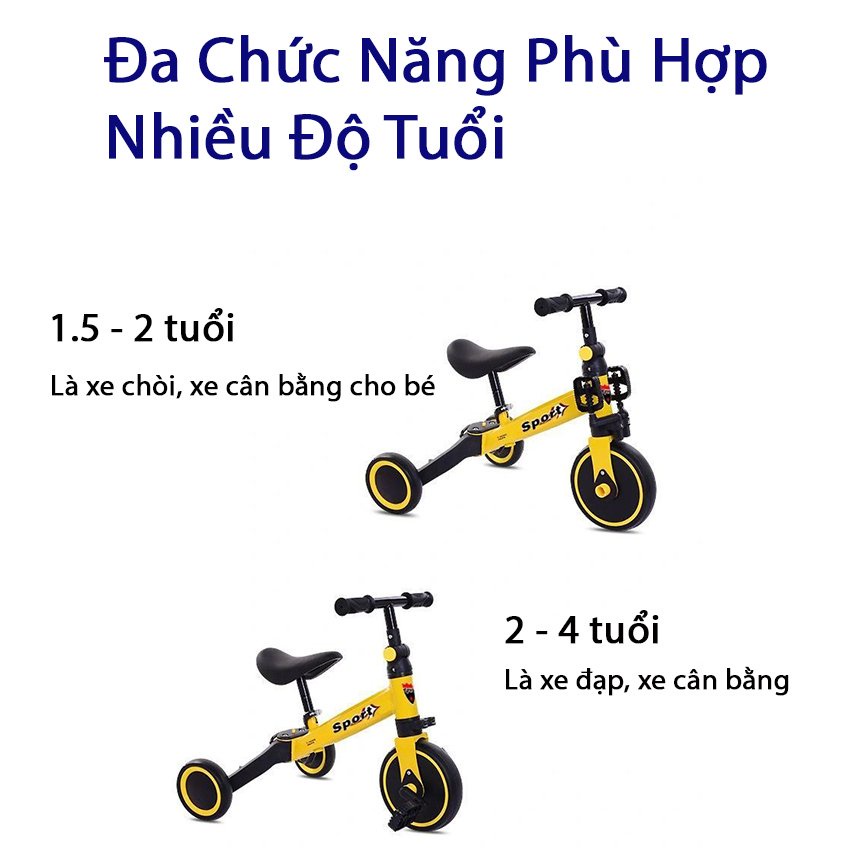 [TẶNG KÈN XE ] Xe chòi chân 3 in1 cho bé 1.5- 4 tuổi  - Xe cân bằng 3 bánh vừa làm xe chòi ,xe đạp,xe cân bằng cho bé