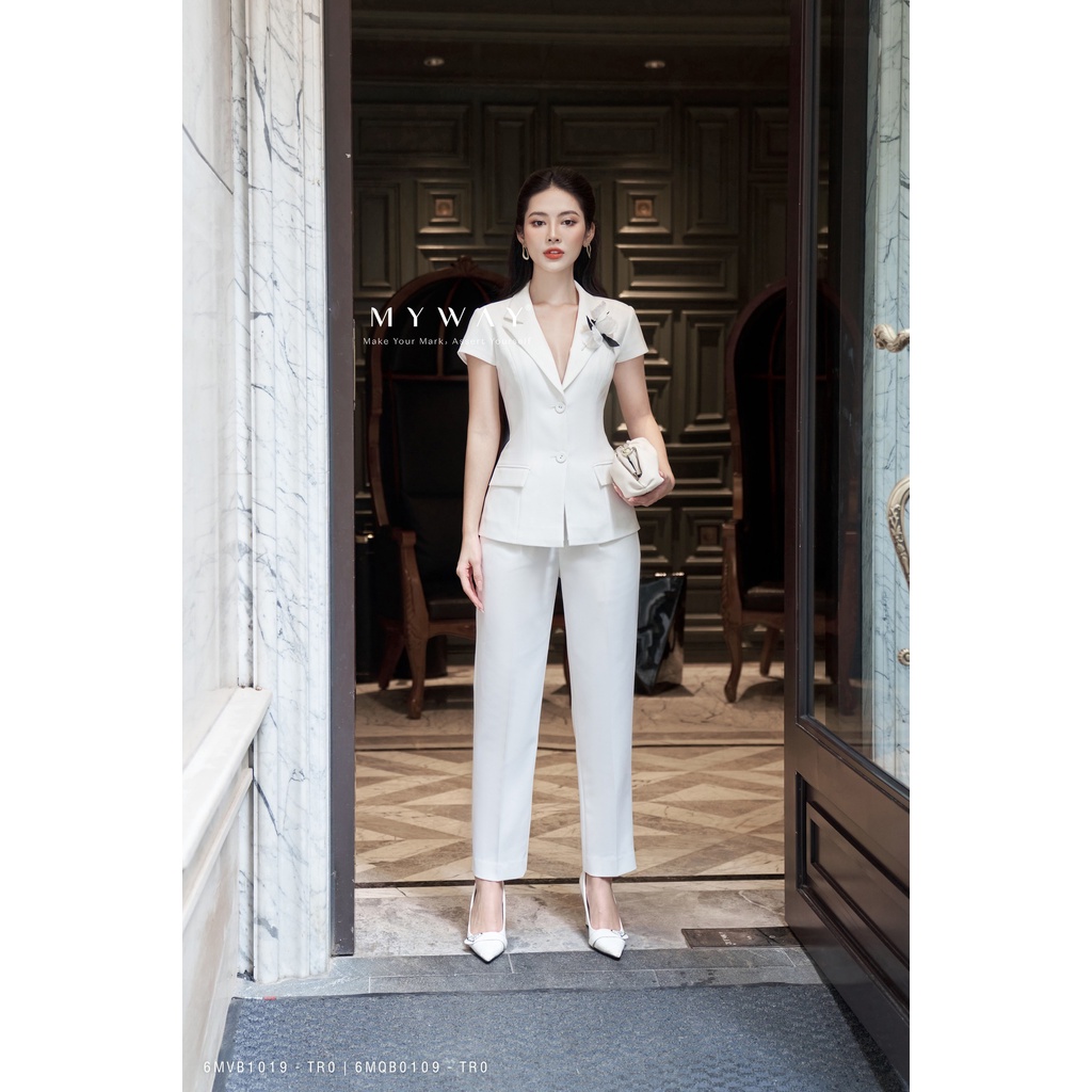 Bộ Áo Quần Vest Nữ MY WAY Đính Hoa Sang Chảnh 6MVB1019 -6MQB0109