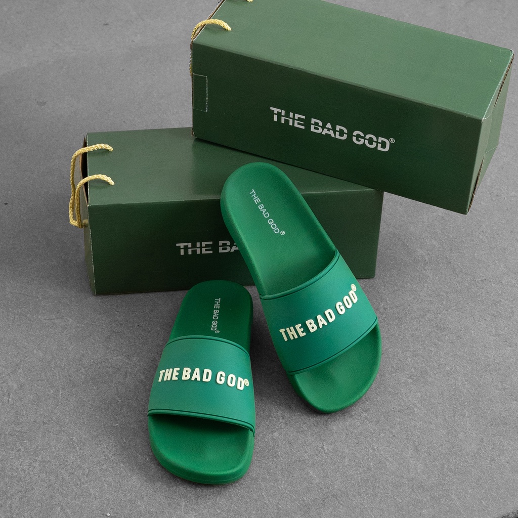 Dép quai ngang slipper The Bad God Basic xanh cổ vịt fullbox