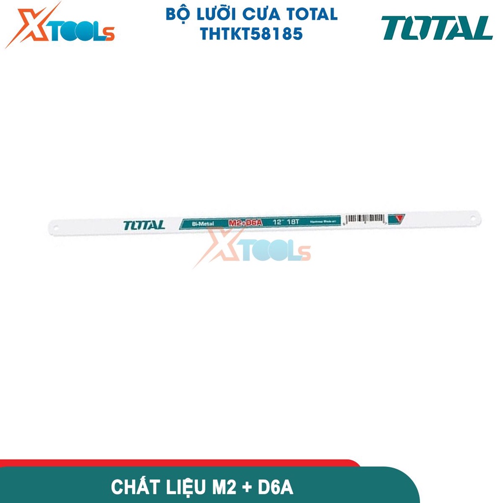 BỘ 5 lưỡi cưa thép kim loại Total Lưỡi cưa gỗ cầm tay Chất liệu M42+D6A Kích thước 300mm lưỡi lắp khung cưa-CHÍNH HÃNG