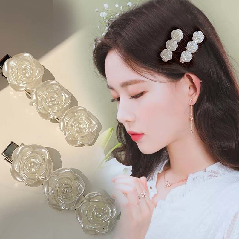 Kẹp Tóc Hoa Trà Trắng Ngọt Ngào Khí Chất Hàn Quốc Cho Nữ