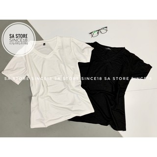 Áo phông đũi giấy cổ tim chất siêu mát