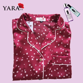 Bộ ngủ lụa hoạ tiết dài