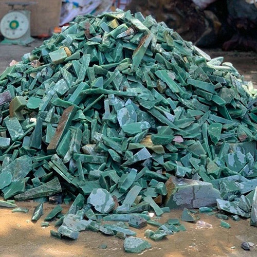 01kg Đá Thô Xanh Lá Green Aventurine Gemstone Rough]