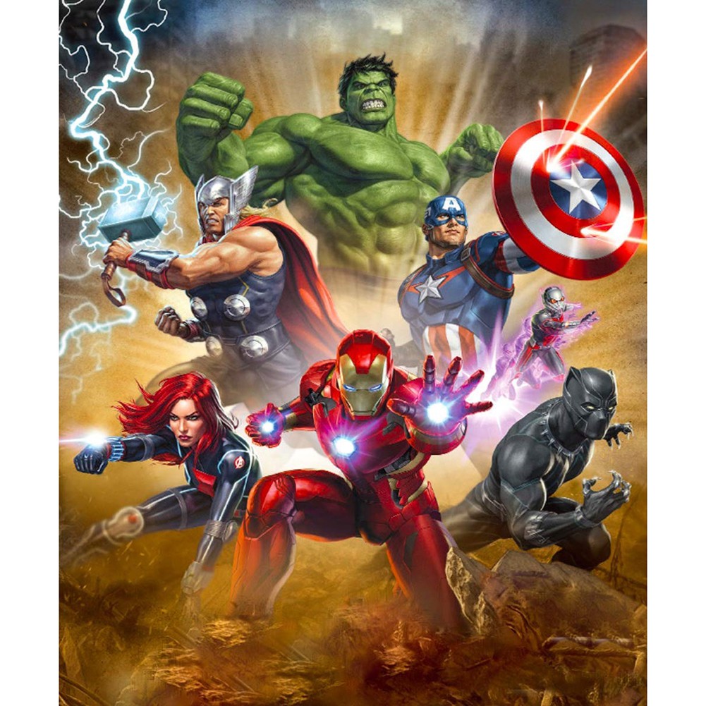 Bộ Tranh Đính Đá 5d Tự Làm Họa Tiết Siêu Anh Hùng Marvel