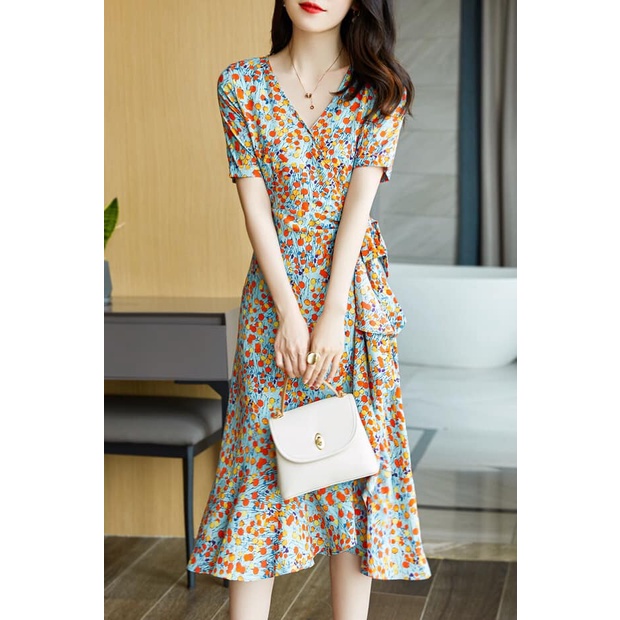 D55833 -  Đầm ôm đuôi cá cao cấp hàng nhập