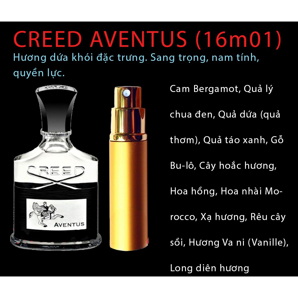Nước hoa Creed Aventus (Batch 16m01 siêu hiếm, hương dứa khói nam tính, quyền lực) | Thế Giới Skin Care