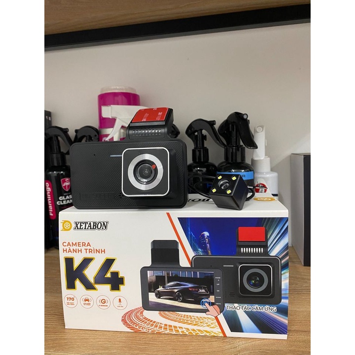 Camera hành trình ô tô K4 gắn kính, màn cảm ứng Full HD, quay đêm rõ nét, chống rung tự động Bảo Hành 12 Tháng