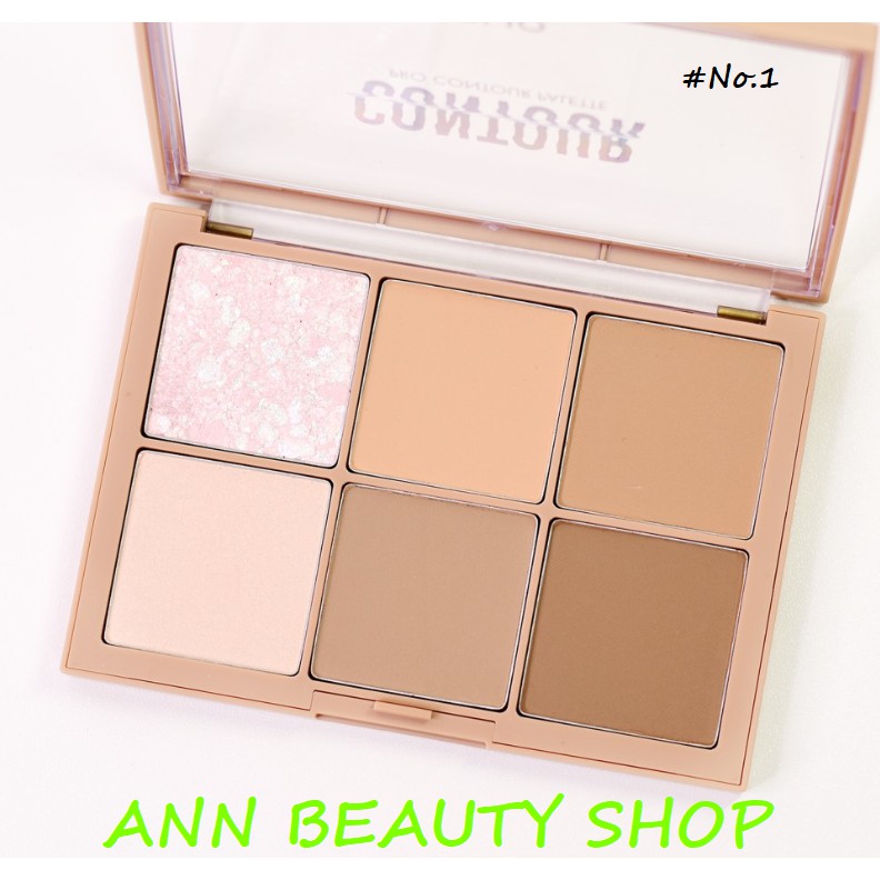 Bảng phấn má hồng, tạo khối 6 màu của Clio Pro Palette Mute