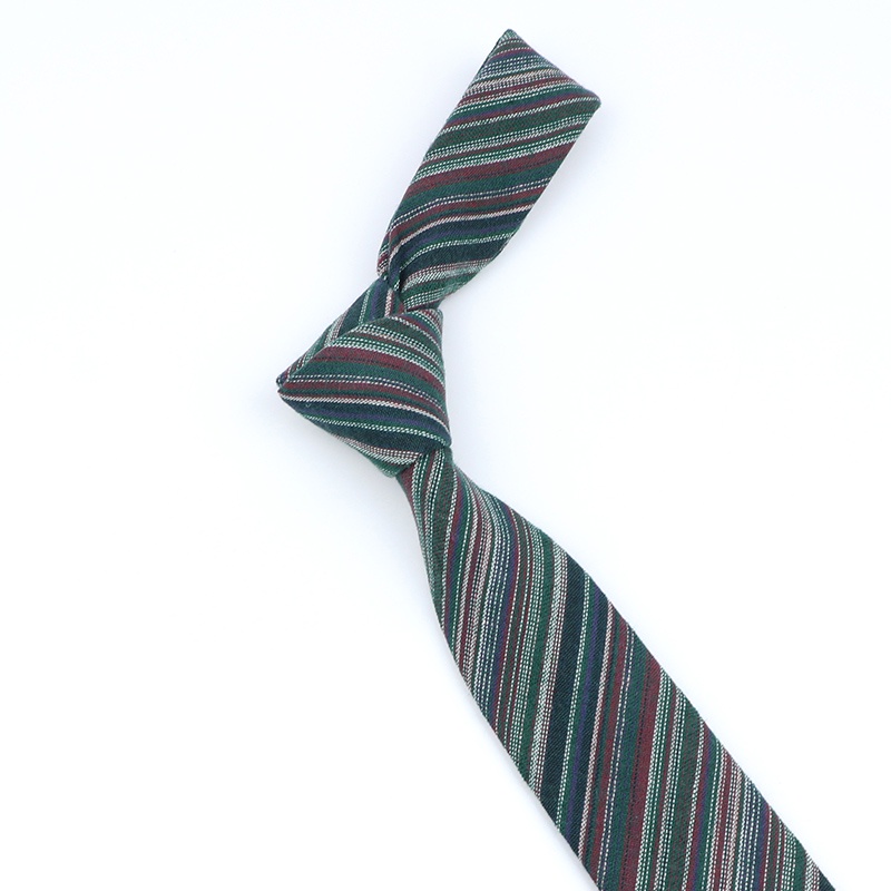 Cà Vạt Cotton Họa Tiết Sọc Thời Trang Cho Nam, Bản 6.5cm