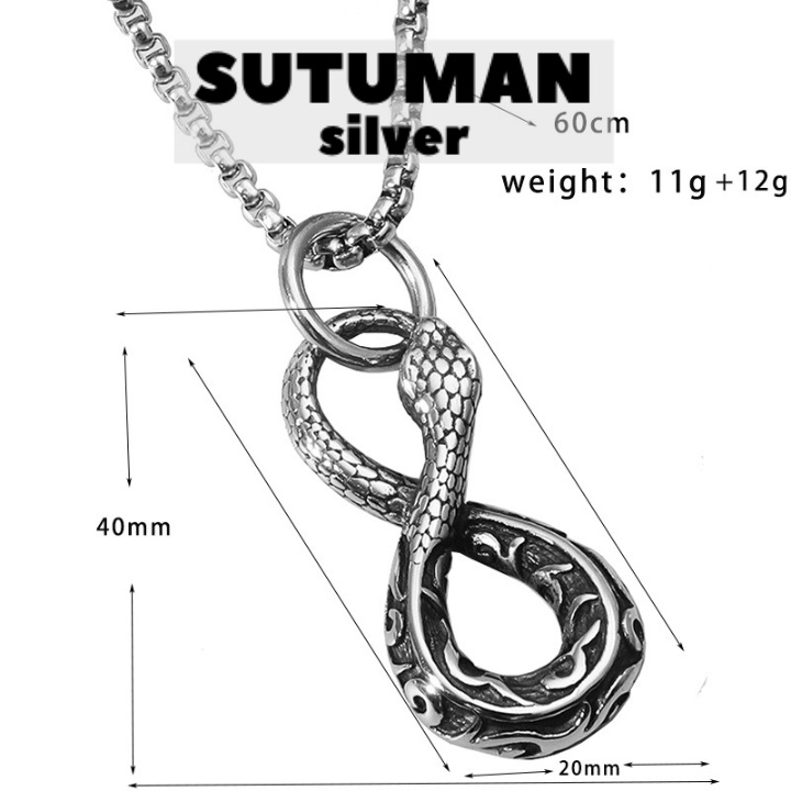 Dây chuyền cổ điển mặt vòng cổ con rắn MOBIUS RING ETERNAL SNAKE thương hiệu SuTu Việt Nam Thế giới phụ kiện thời trang