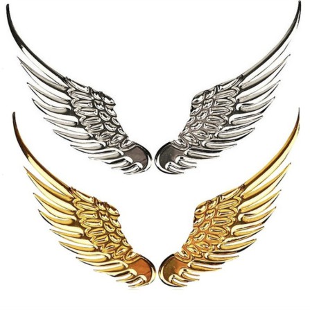 Cặp đôi cánh đại bàng 3D hình chim ó dang trang trí sticker kim loại crom chrome dán xe hơi ô tô thời trang
