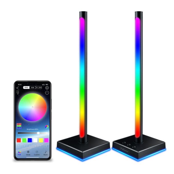 Giá Treo Tai Nghe Piifoxer 2 Tích Hợp Led RGB Chỉnh Màu Qua App Điện Thoại Bao Gồm 2 Cột Đèn Trang Trí