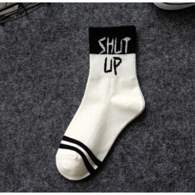 Vớ Unisex Bằng Cotton Thoải Mái Họa Tiết Chữ Sáng Tạo Phong Cách Harajuku